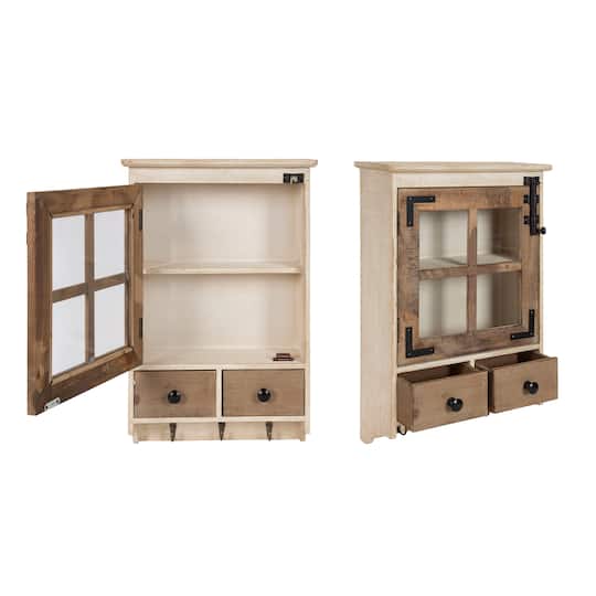 Kate and Laurel Hutchins Decorative 2 Drawer Wood Wall Cabinet
